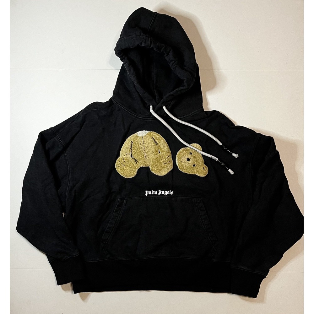 Palm Angels Tufted Bear Hoodie Size Small Heavyweight